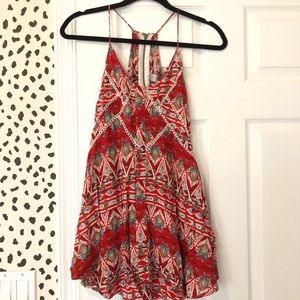 LF boho dress red multi size M